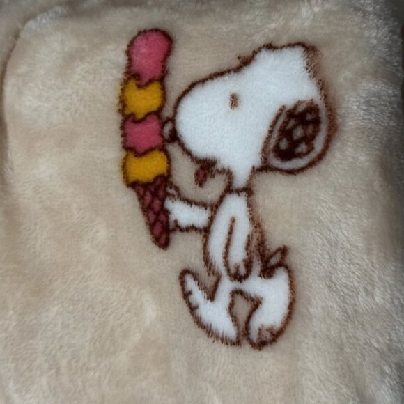 Peanuts Snoopy Berkshire Beach Van Palm Tree FULL/QUEEN Blanket Summer Ice Cream - Picture 8 of 9